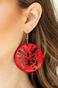 Paparazzi Accessories ✽ Bali Butterfly - Red Earrings✽Flat Rate Ship $4.50✽ - Image #2