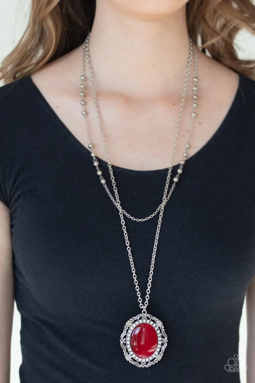 Paparazzi Accessories ✽ Endlessly Enchanted - Red Necklace✽Flat Rate Ship $4.50✽ - Image #2