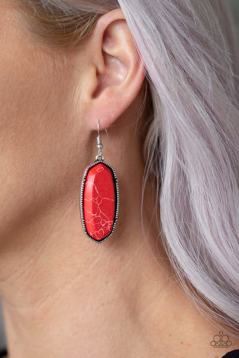 Paparazzi Accessories ✽ Stone Quest - Red Earrings✽Flat Rate Ship $4.50✽ - Image #2