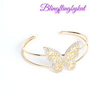 Load image into Gallery viewer, Paparazzi Accessories ❋Butterfly Bella - Gold Bracelet❋ Flat Rate Ship $4.50❋ - Image #2

