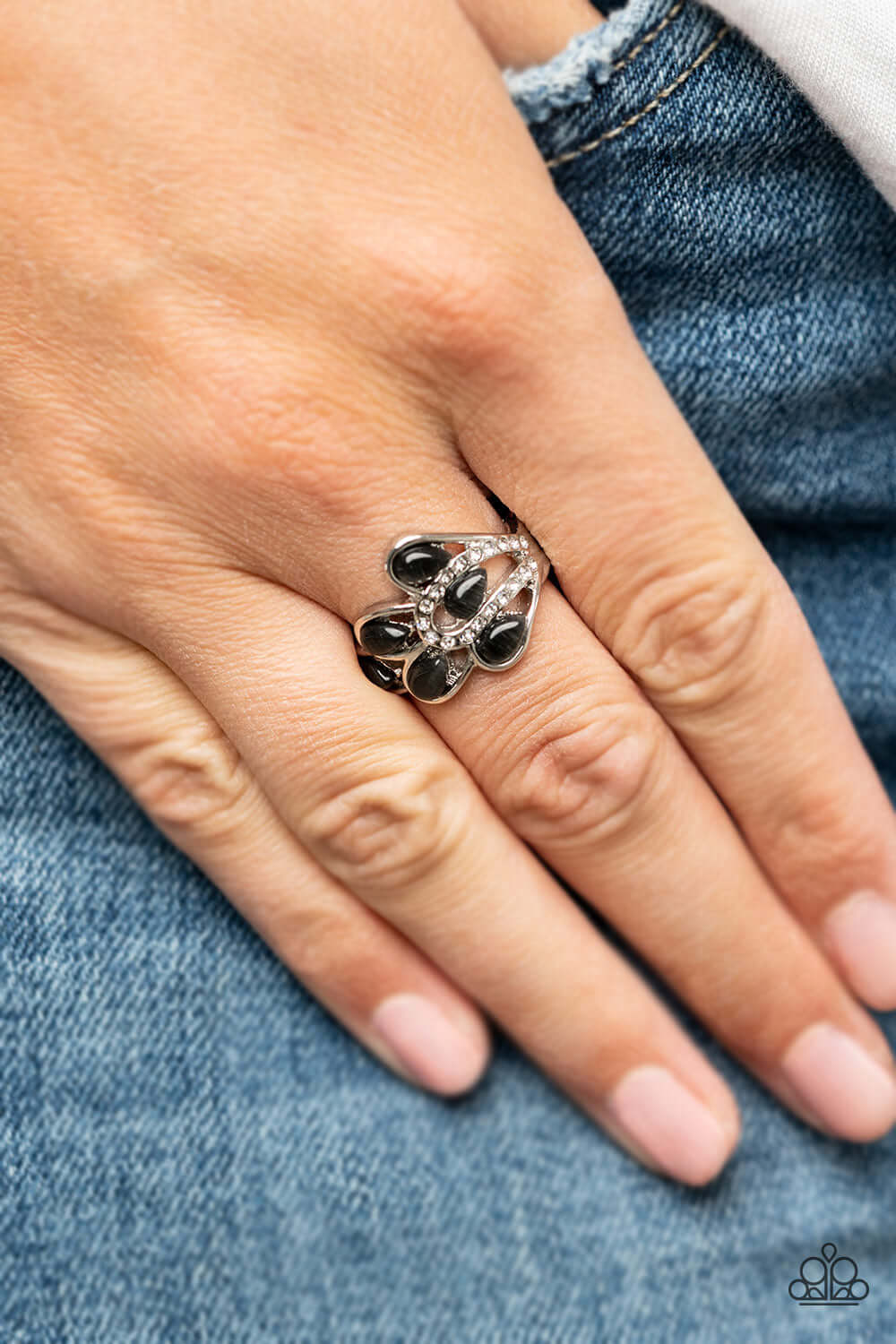 Paparazzi Accessories ❋Cats Eye Cadence - Black Ring❋ Flat Rate Ship $4.50❋ - Image #2