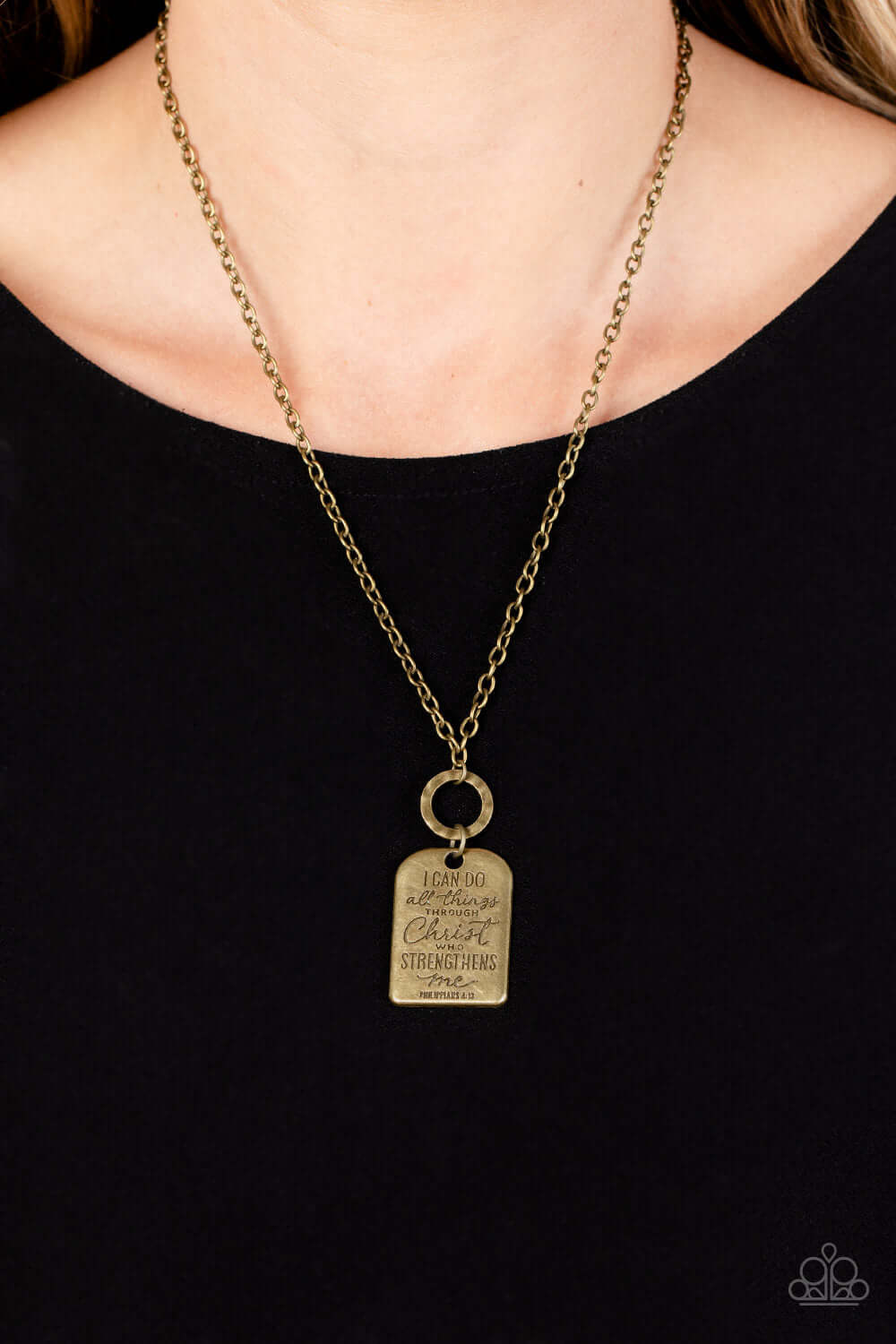 Paparazzi Accessories ❋Persevering Philippians - Brass Necklace❋ Flat Rate Ship $4.50❋ - Image #2