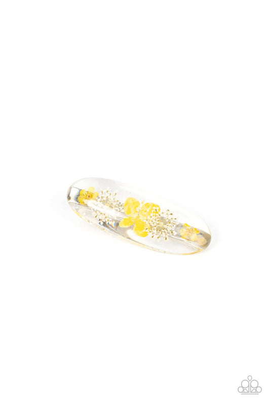 brought-to-you-by-blingflingbykat-floral-flurry-yellow-hair clip-paparazzi-accessories-