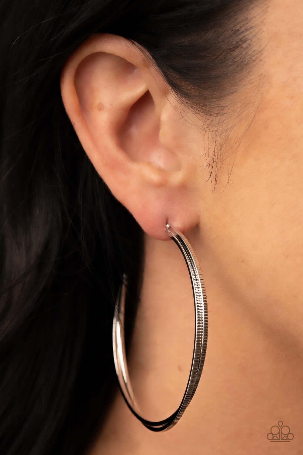 Paparazzi Accessories ❋Monochromatic Curves - Silver Earrings❋ Flat Rate Ship $4.50❋ - Image #2