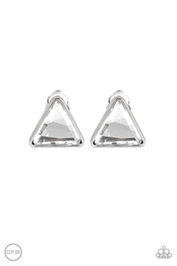 brought✽to✽you✽by✽blingflingbykat✽timeless-in-triangles-white-clip-on✽paparazzi-accessories