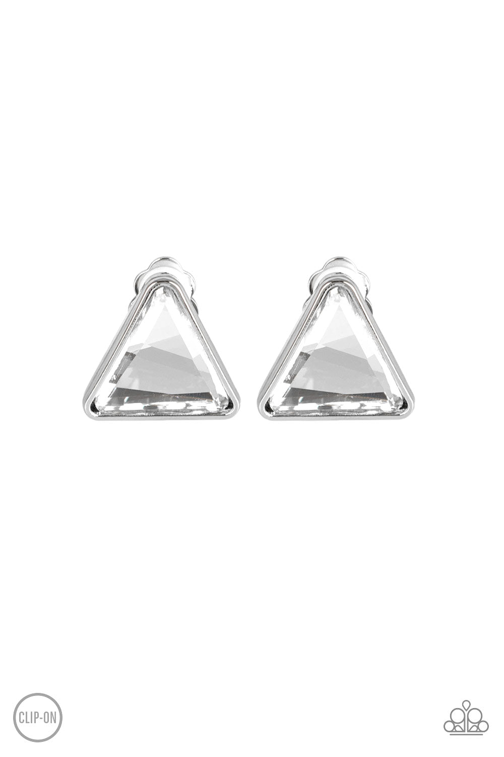 brought✽to✽you✽by✽blingflingbykat✽timeless-in-triangles-white-clip-on✽paparazzi-accessories