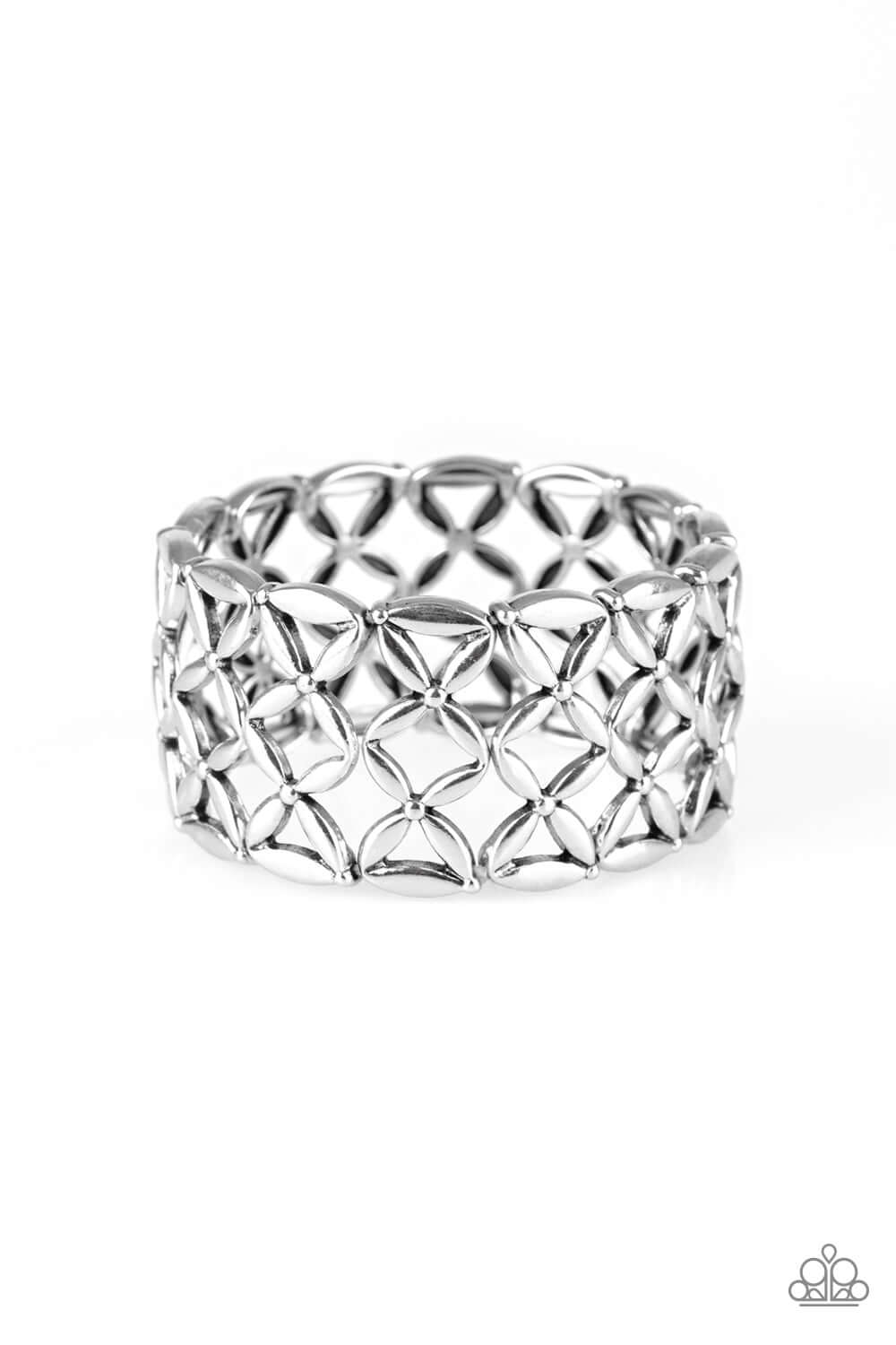 brought✽to✽you✽by✽blingflingbykat✽the-big-bloom-silver-bracelet✽paparazzi-accessories