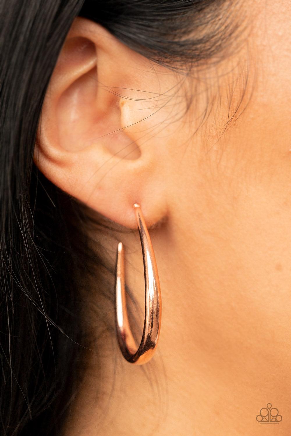 Paparazzi Accessories ❋CURVE Your Appetite - Copper Earrings❋ Flat Rate Ship $4.50❋ - Image #2
