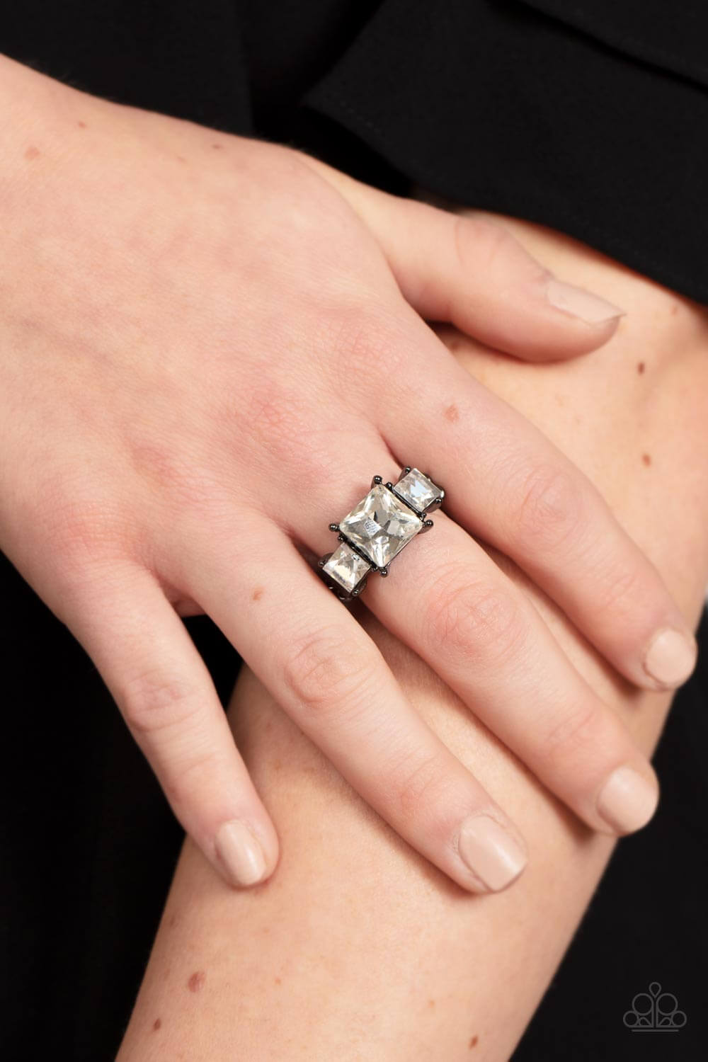 Paparazzi Accessories ❋Treasured Twinkle - Black Ring❋ Flat Rate Ship $4.50❋ - Image #2