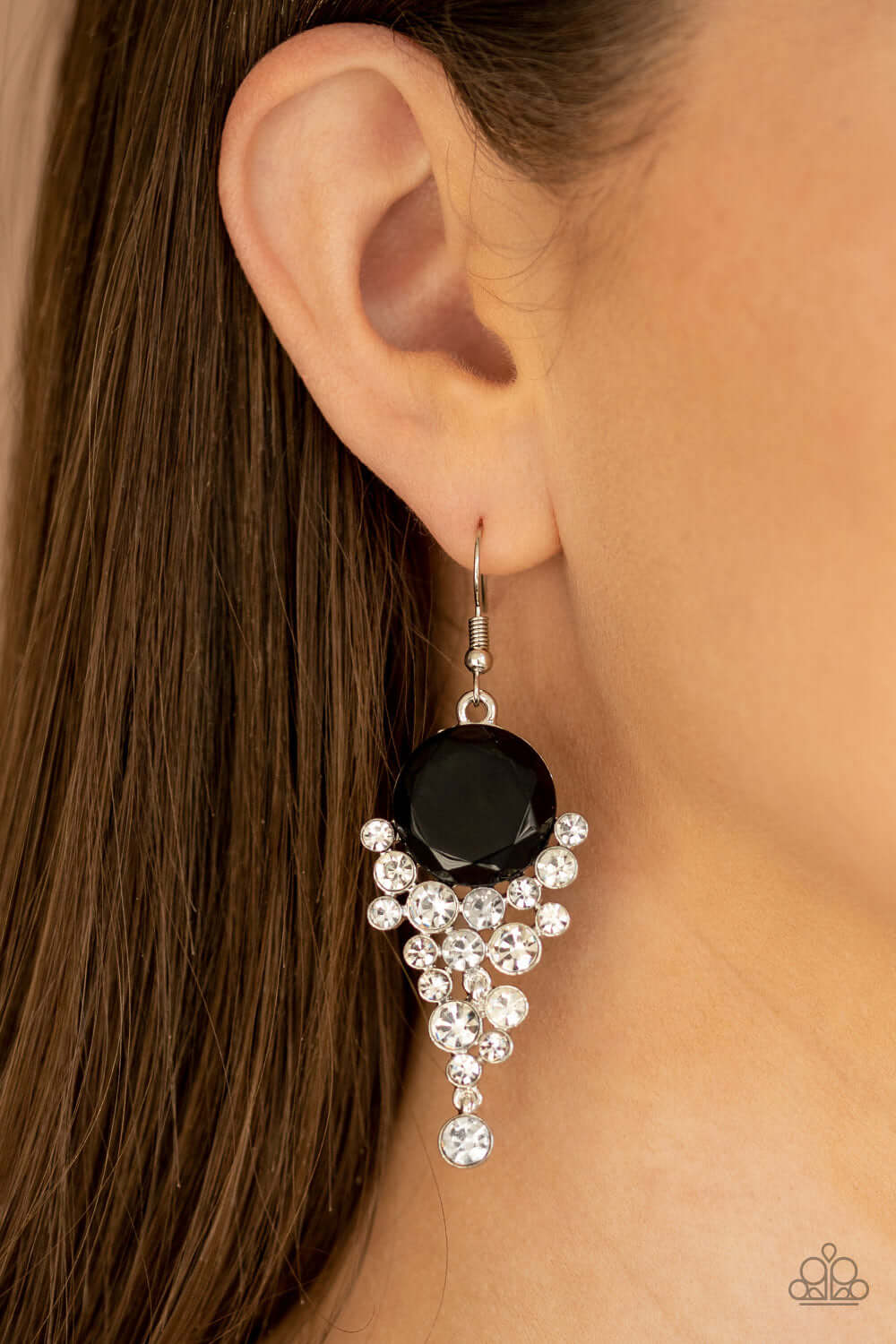 Paparazzi Accessories ✽ Elegantly Effervescent - Black Earrings✽Flat Rate Ship $4.50✽ - Image #2