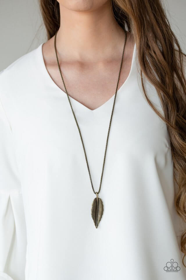 Paparazzi Accessories ❋Feather Forager - Brass Necklace❋ Flat Rate Ship $4.50❋ - Image #2