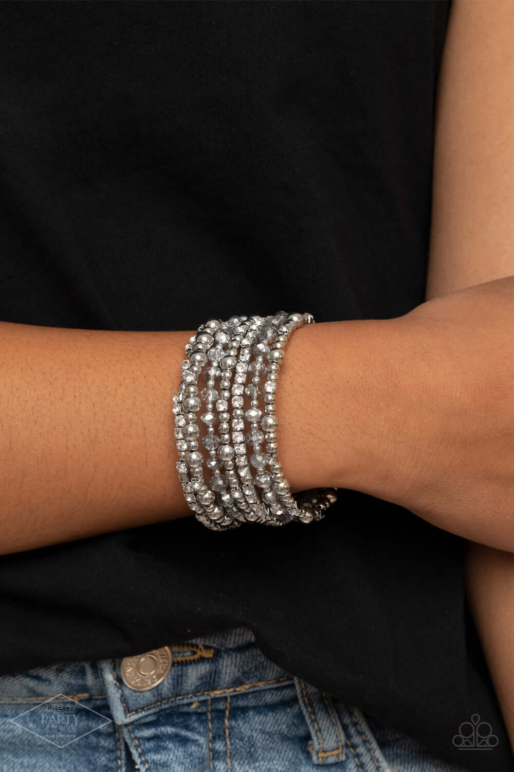 Paparazzi Accessories ✽ICE Knowing You - Silver Bracelet✽Flat Rate Ship $4.50✽ - Image #2