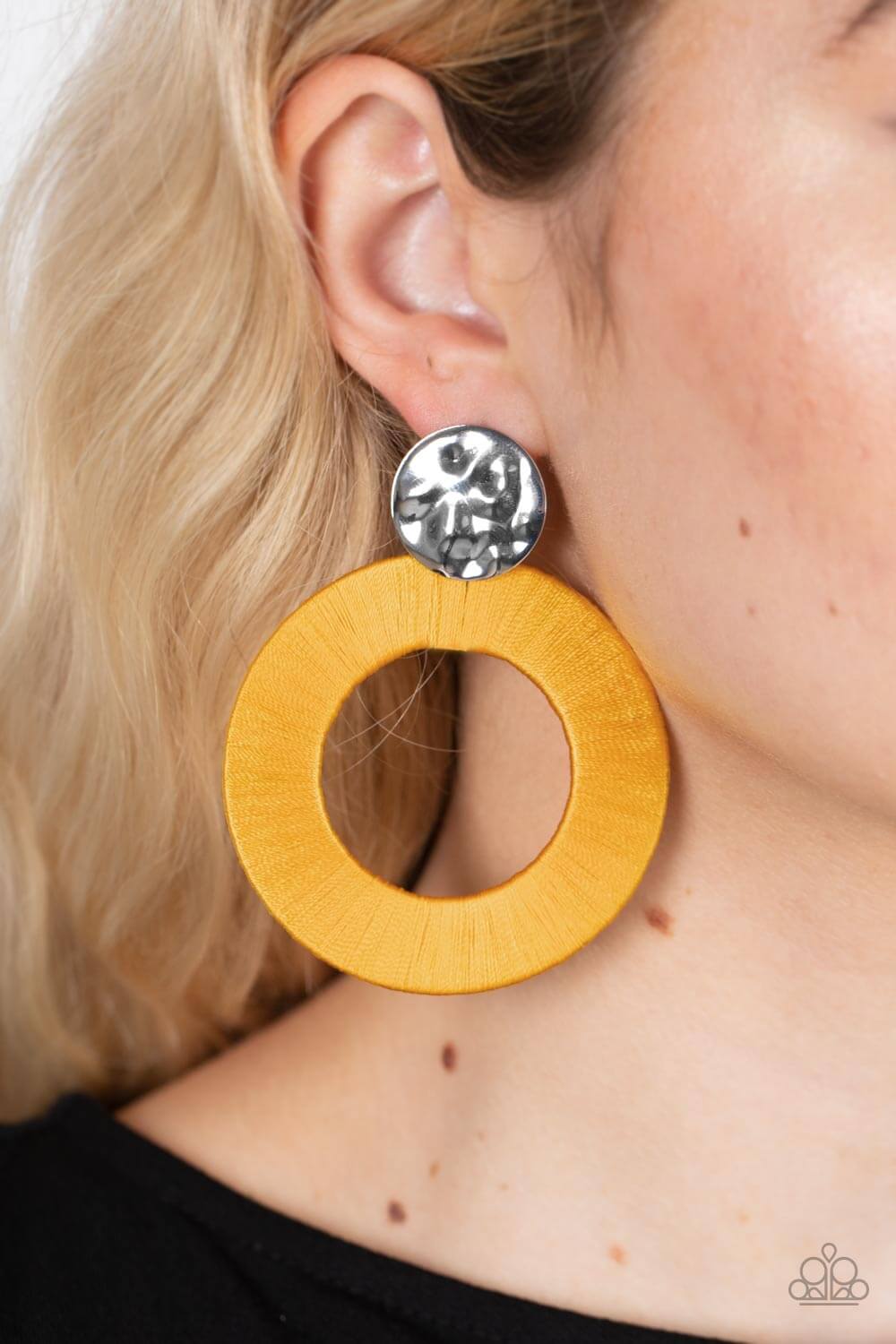 Paparazzi Accessories ❋Strategically Sassy - Yellow Post Earrings❋ Flat Rate Ship $4.50❋ - Image #2