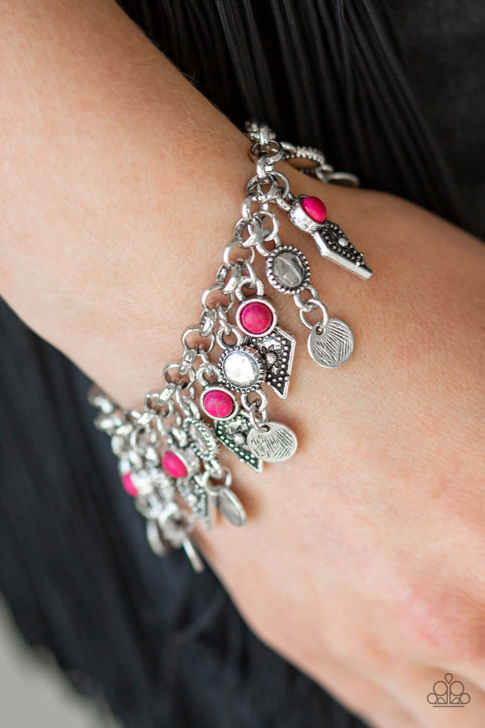 Paparazzi Accessories ✽ Triassic Trade Route - Pink Bracelet✽Flat Rate Ship $4.50✽ - Image #2