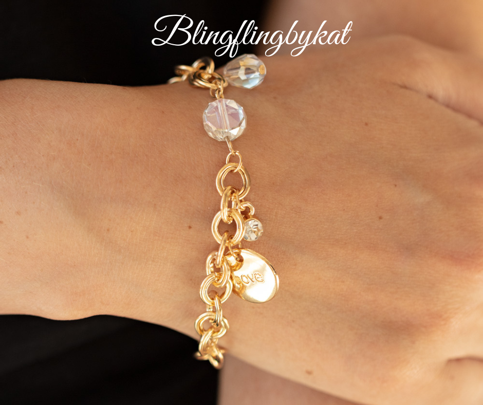 Paparazzi Accessories ✽ Lovable Luster - Gold Heart Bracelet✽Flat Rate Ship $4.50✽ - Image #2