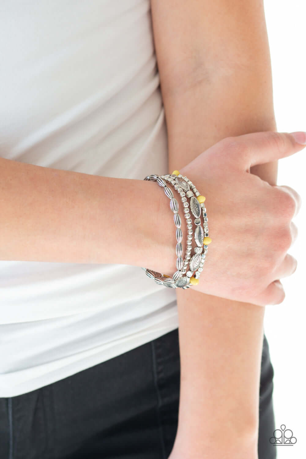 Paparazzi Accessories ✽ Full Of WANDER - Yellow Bracelet✽Flat Rate Ship $4.50✽ - Image #2