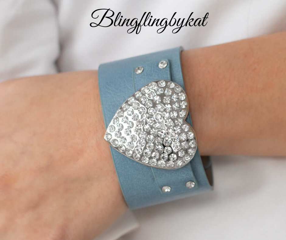 Paparazzi Accessories ✽Flauntable Flirt - Blue Heart Bracelet✽Flat Rate Ship $4.50✽ - Image #2